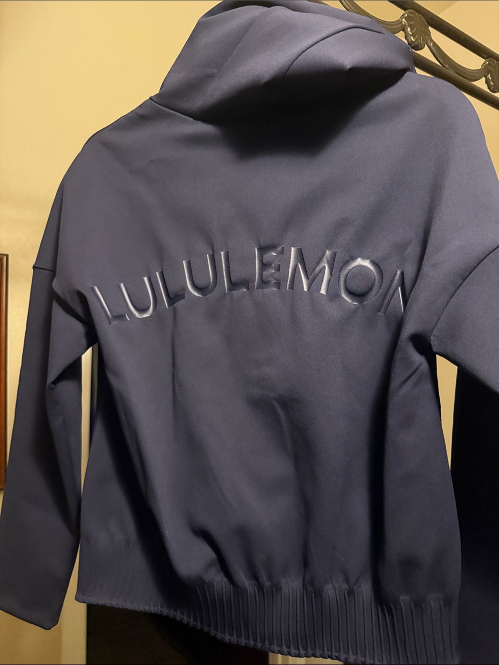 lululemon athletica Navy Hooded Bomber with Raised Logo
